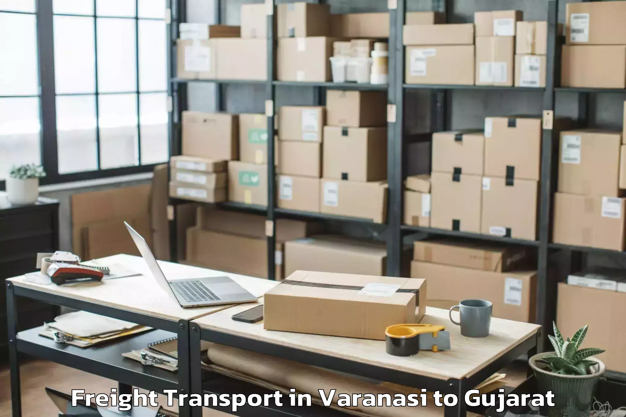 Quality Varanasi to Dharmsinh Desai University Nad Freight Transport